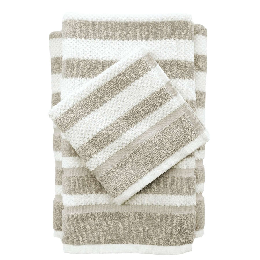 Bath * | Liza Stripe Bath Towel 30X54 Linen/White Discounts