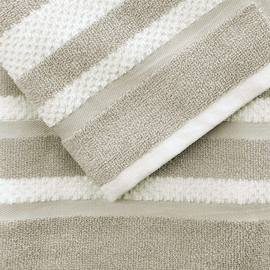 Bath * | Liza Stripe Bath Towel 30X54 Linen/White Discounts