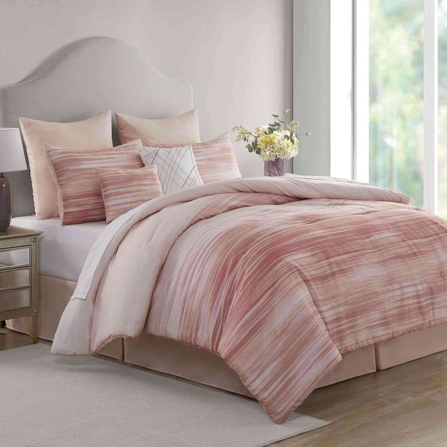 Bedding * | 6-Piece Blush Pink Kiedis Comforter Set, Twin Bargain Sale