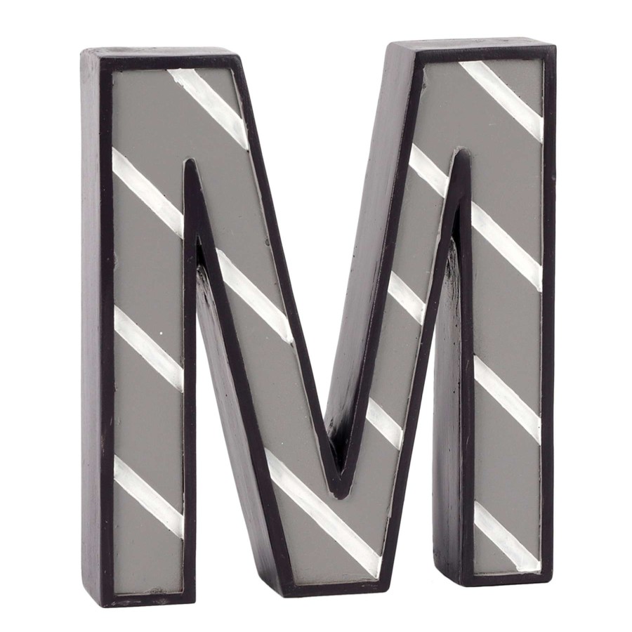 D Cor & Pillows * | 5 Striped Monogram Letter, M Fashionable