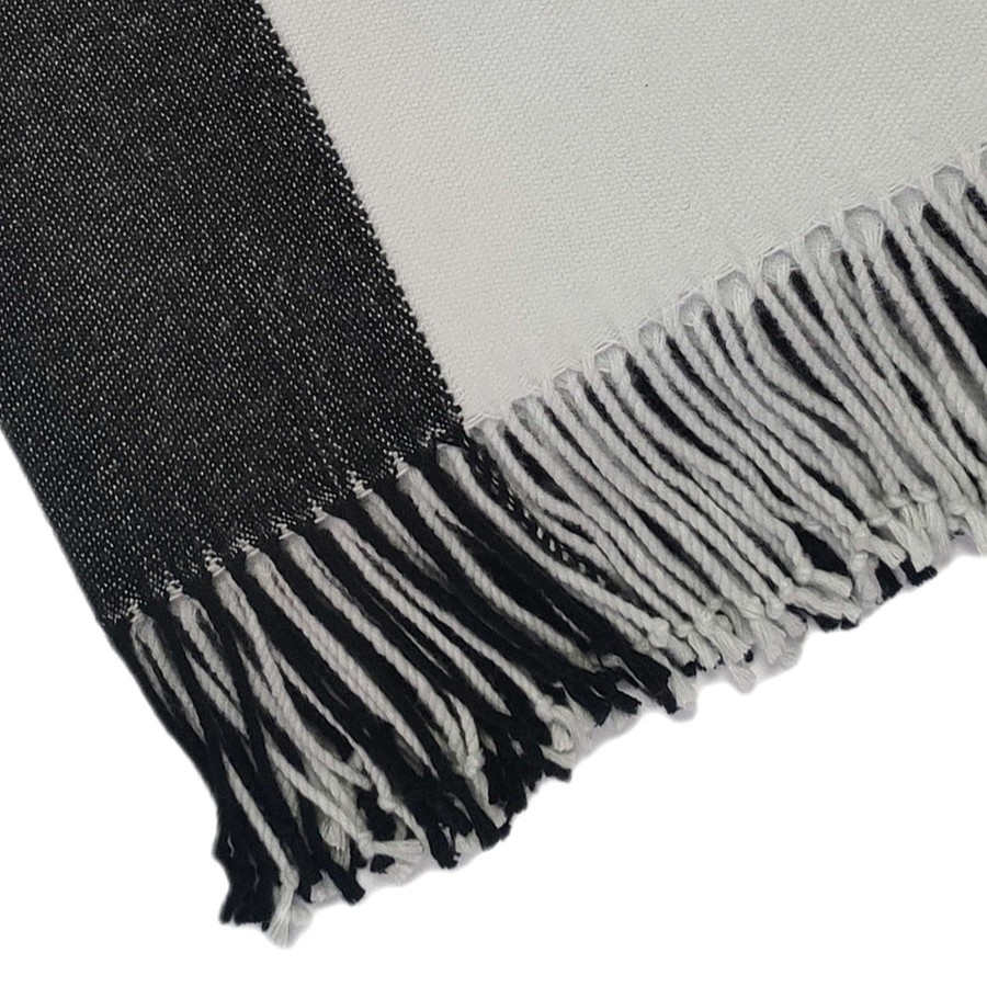 Throw Blankets * | Laila Ali Grey & Black Color Block Throw Blanket, 50 60 Best Price