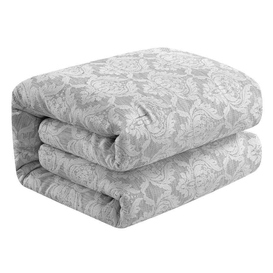 Bedding * | 6-Piece Grey & White Jacquard Comforter Set, Queen Best-Selling