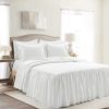 Bedding * | Ava 3-Piece White Diamond Ruffle Quilt Set, King Best Quality