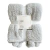 Throw Blankets * | Gray Plush Sherpa Pom-Pom Throw Blanket, 50 60 Less Expensive