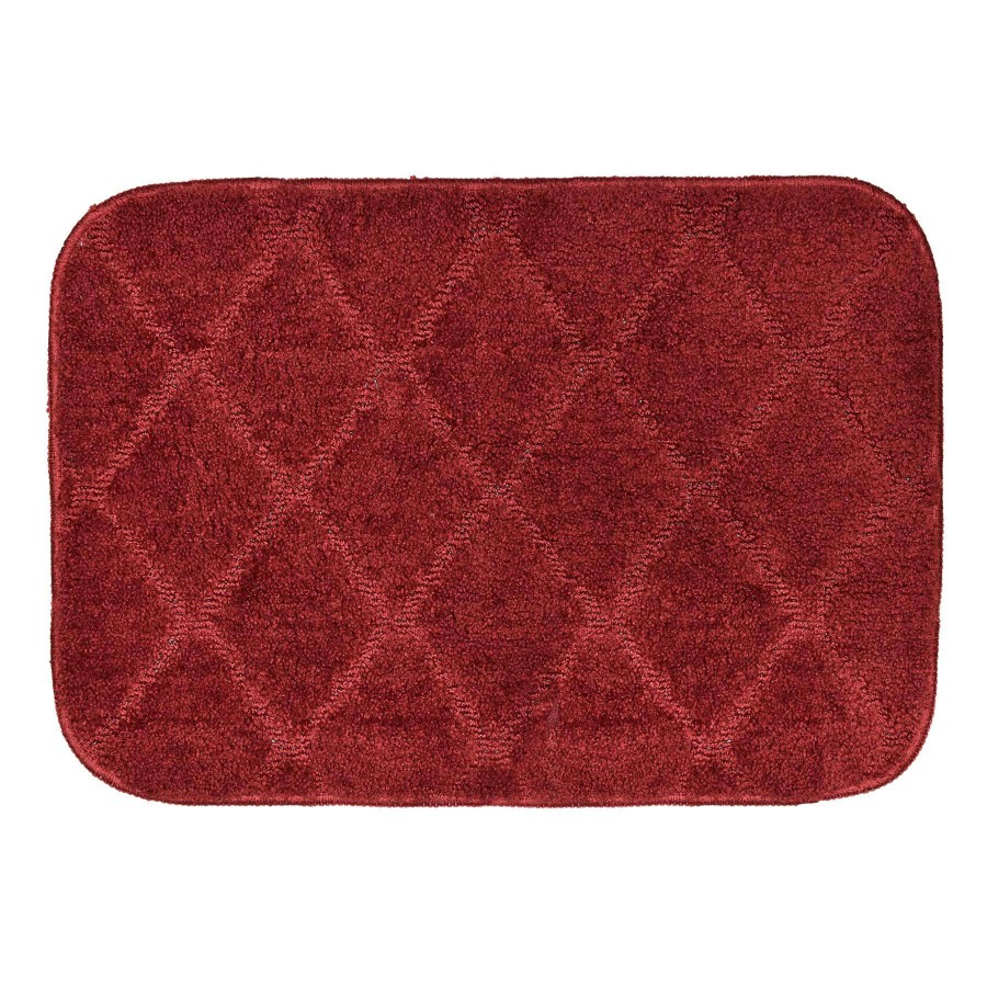 Bath * | Bliss Red Diamond Design Bath Mat, 17 24 Fashion