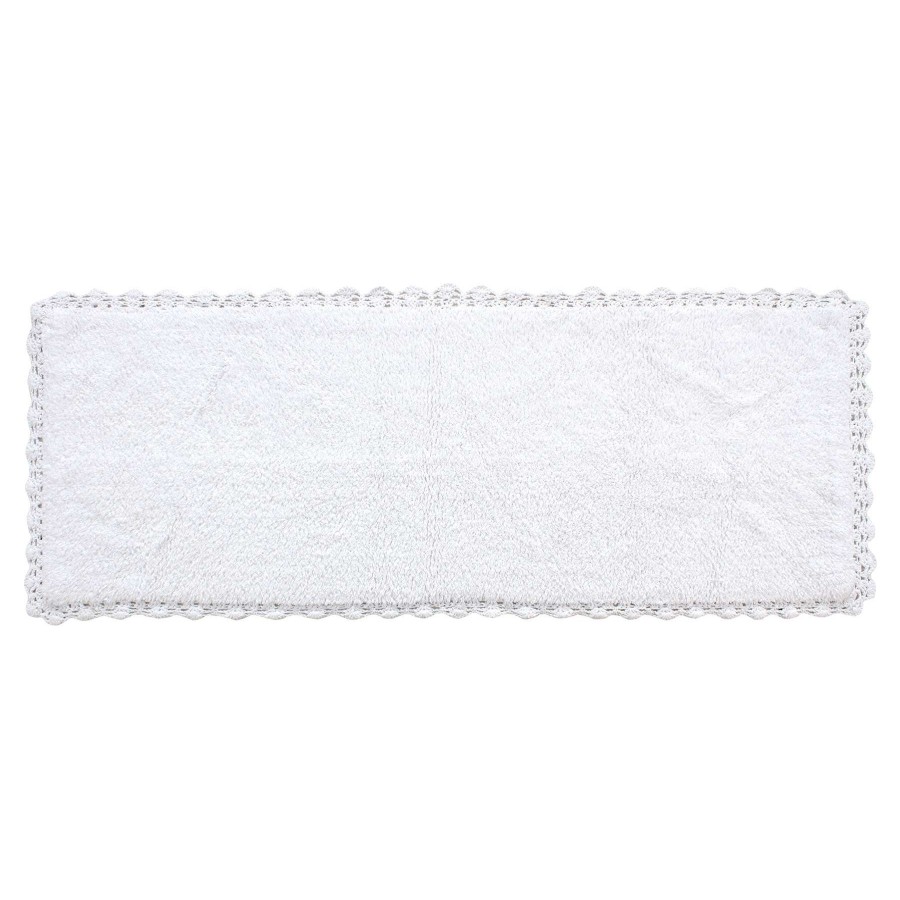 Bath * | White Crochet Edge Bath Runner, 22 60 Classical