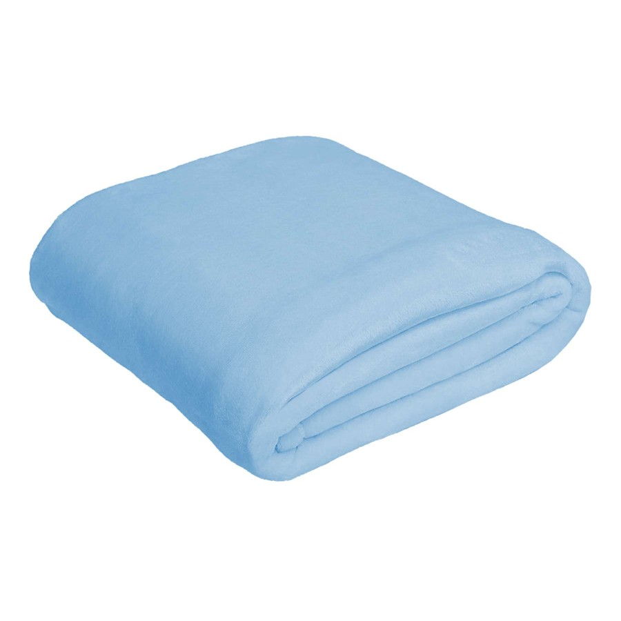 Throw Blankets * | Light Blue Solid Plush Throw Blanket, 50 60 Featured