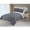 Bedding * | 3-Piece Dark Grey Ettori Stitch Quilt Set, Queen Low Price