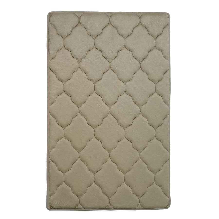 Bath * | 2-Piece Taupe Trellis Memory Foam Bath Mat Set Gift Selection