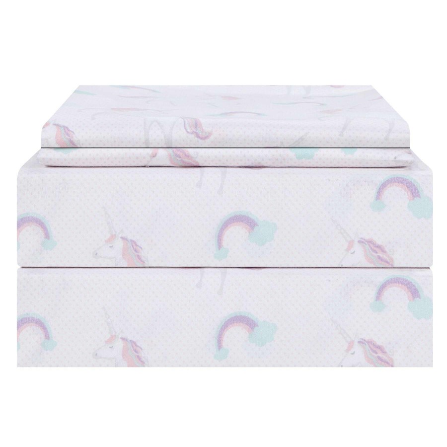 Kids' Bedding * | 3-Piece Purple Unicorn Sheet Set, Full Online