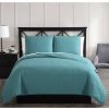 Bedding * | 3-Piece Blue Ettori Stitch Quilt Set, King High Quality