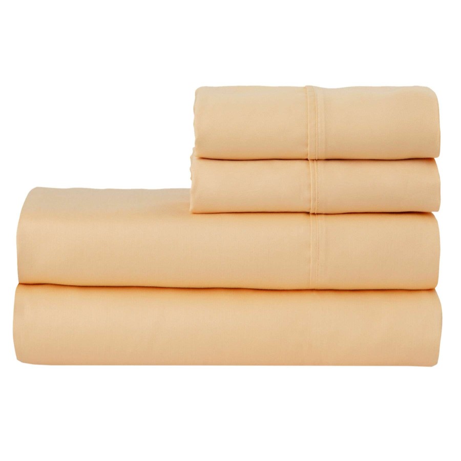 Bedding * | 4-Piece Yellow 500 Thread Count Blend Sheet Set, Queen Fashionable