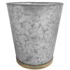 Bath * | Light Grey Galvanized Metal Bath Wastebasket, 10 Classical