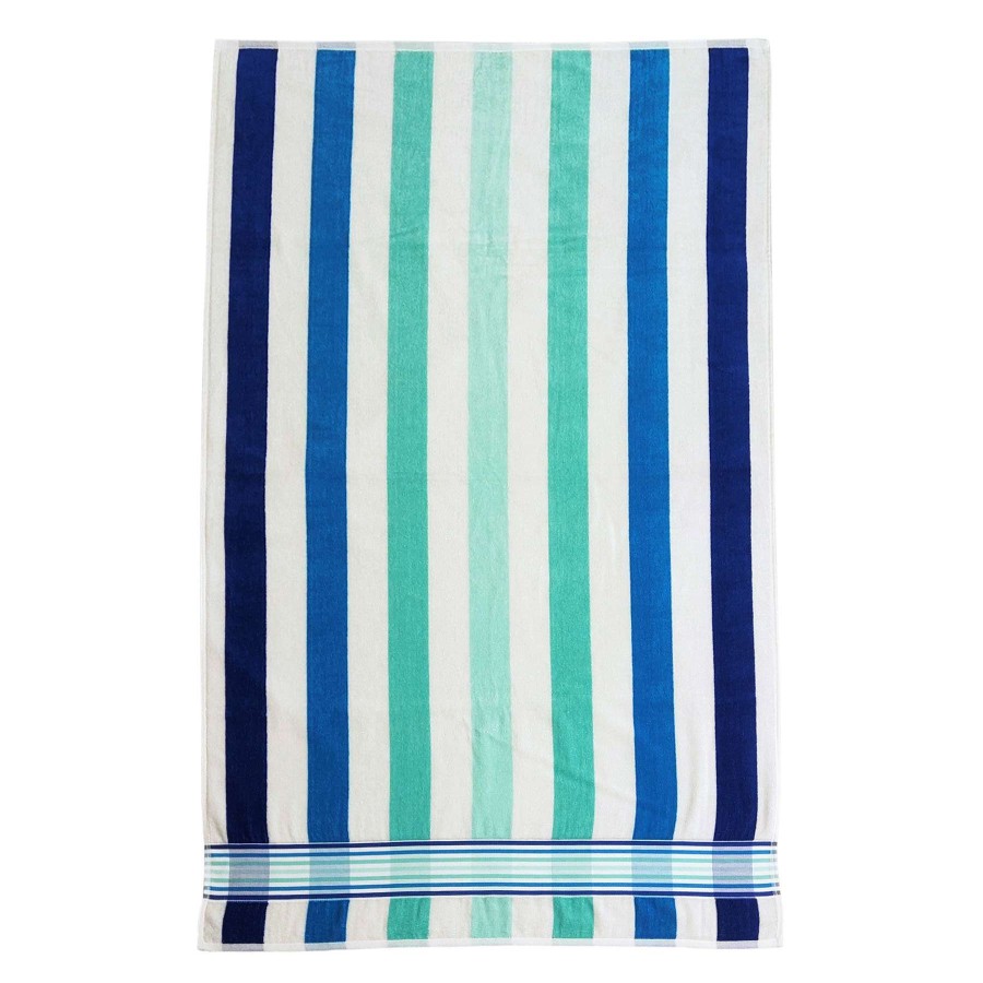 Bath * | Blue Cabana Striped Beach Towel, 34 63 Featured