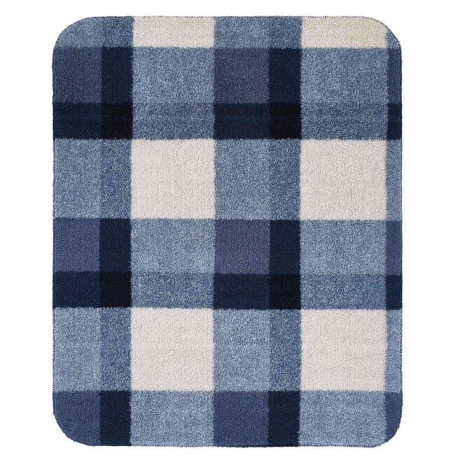 Throw Blankets * | Blue Plaid Throw Blanket, 50 60 Less Expensive