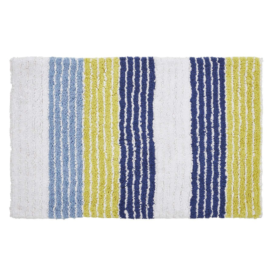 Bath * | Tracey Boyd Blue & Yellow Neptune Striped Bath Mat, 20 30 Best Price