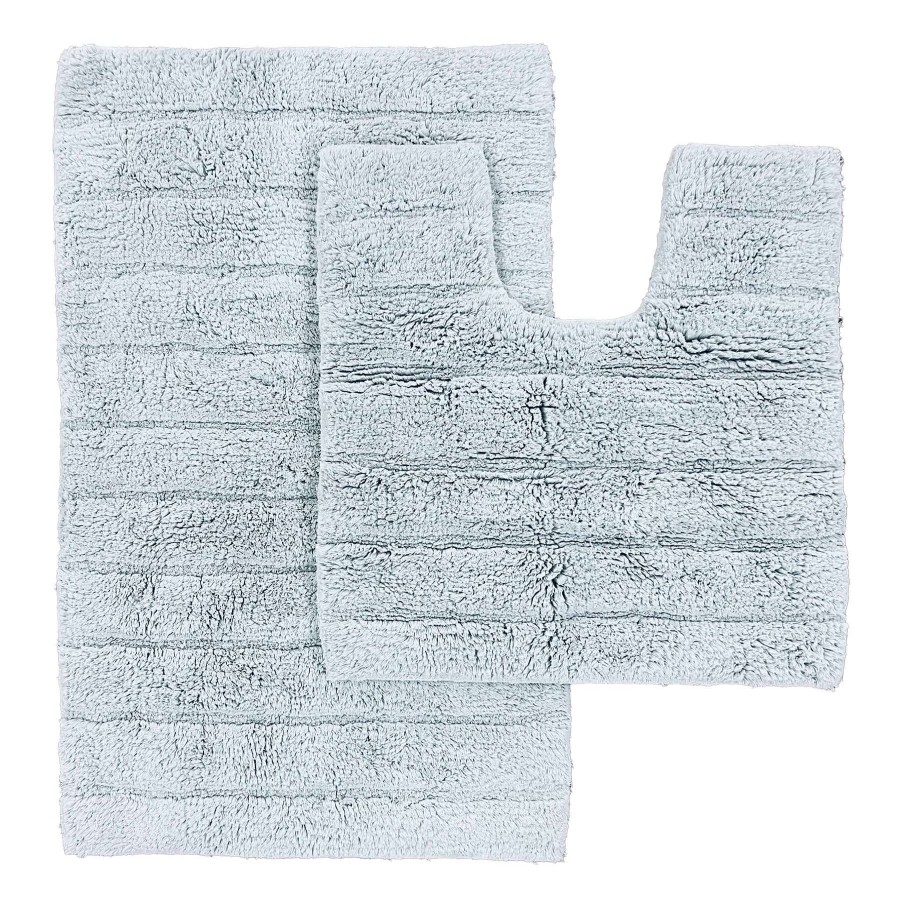 Bath * | 2-Piece Spa Blue Bath Mat Set, 20 32 Online Store