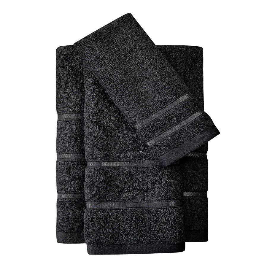 Bath * | Providence Sterling Black Fingertip Towel Less Expensive