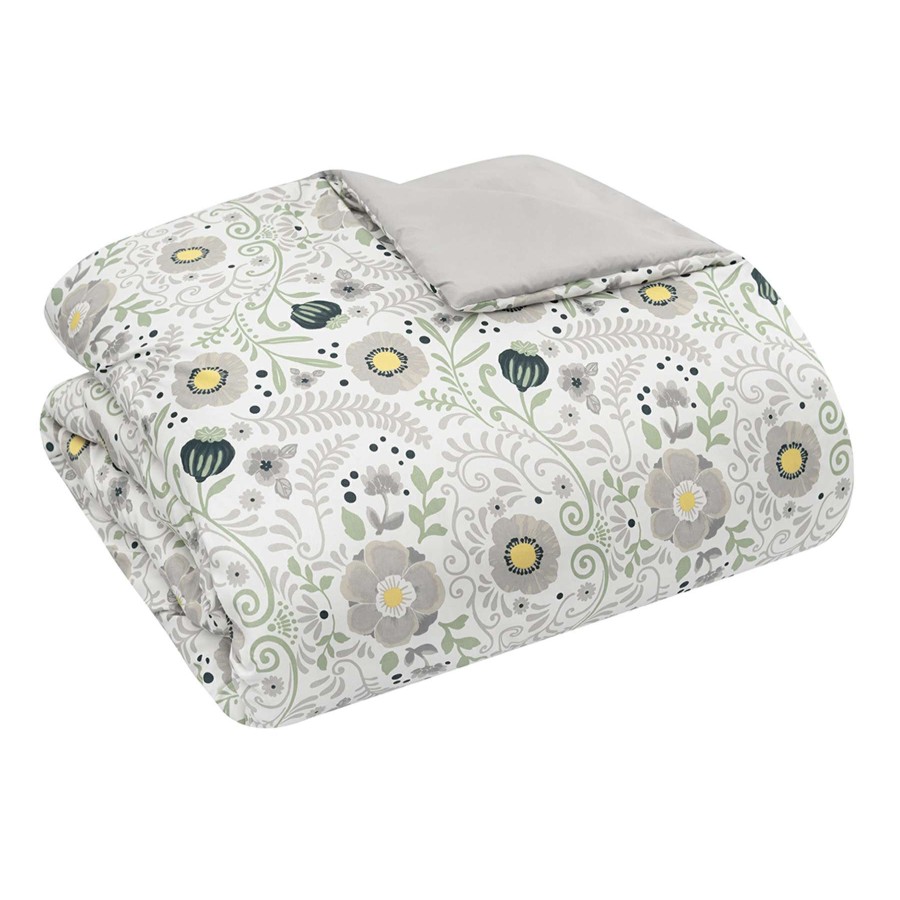 Bedding * | Tracey Boyd 8-Piece Artscraft Green Flower Comforter Set, Queen 100% Guarantee