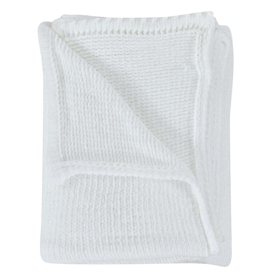 Throw Blankets * | 50X60 White Chenille Throw Low Price