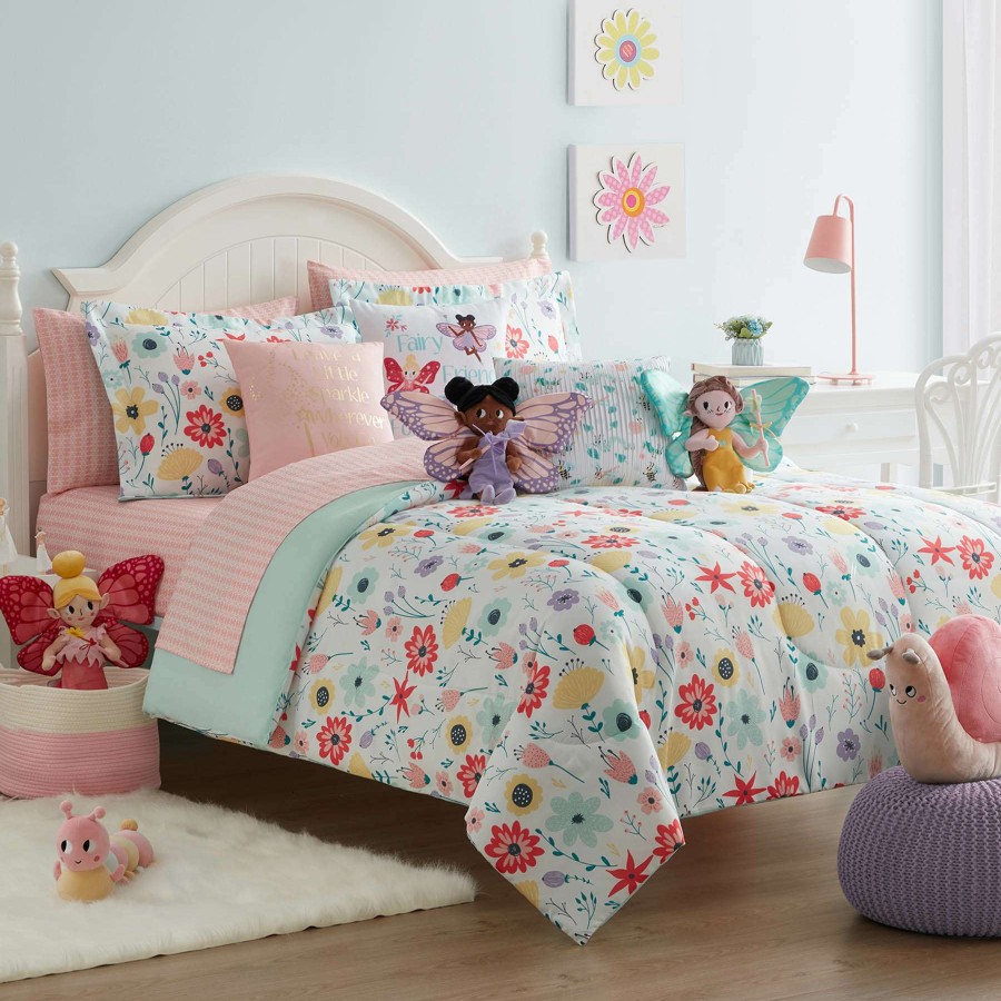 Kids' Bedding * | Tiny Dreamers Colorful Garden Comforter Set, Twin Featured