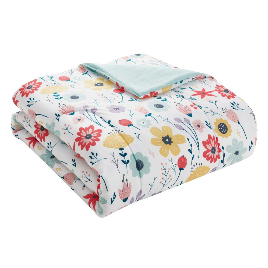 Kids' Bedding * | Tiny Dreamers Colorful Garden Comforter Set, Twin Featured