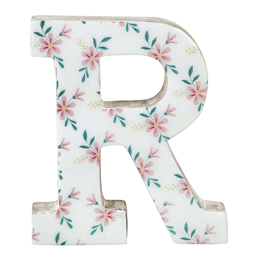 D Cor & Pillows * | 6 Floral Wooden Letter, R Less Expensive