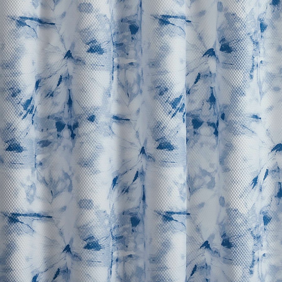 Bath * | 13-Piece Blue Tie Dye Shower Curtain Set, 72 Free Delivery