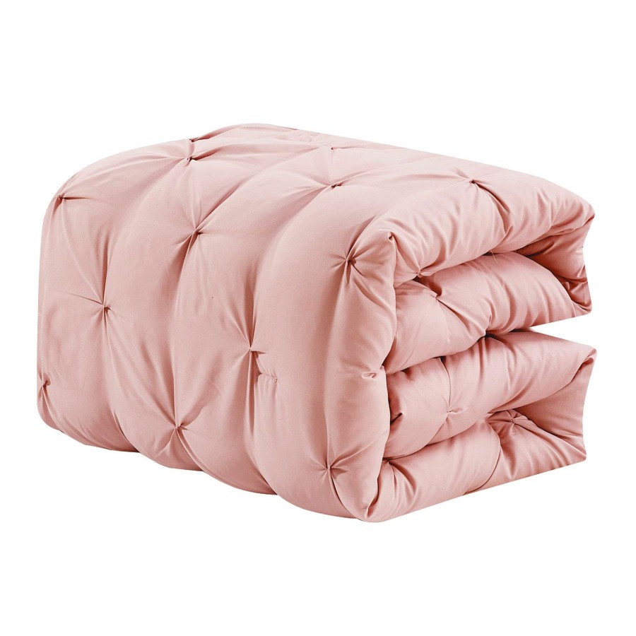 Bedding * | 3-Piece Blush Pintuck Comforter Set, King Low Price