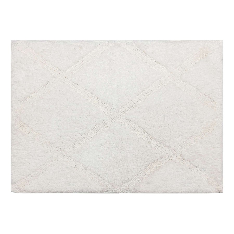 Bath * | White Diamond Tufted Bath Mat, 17 24 Online Store