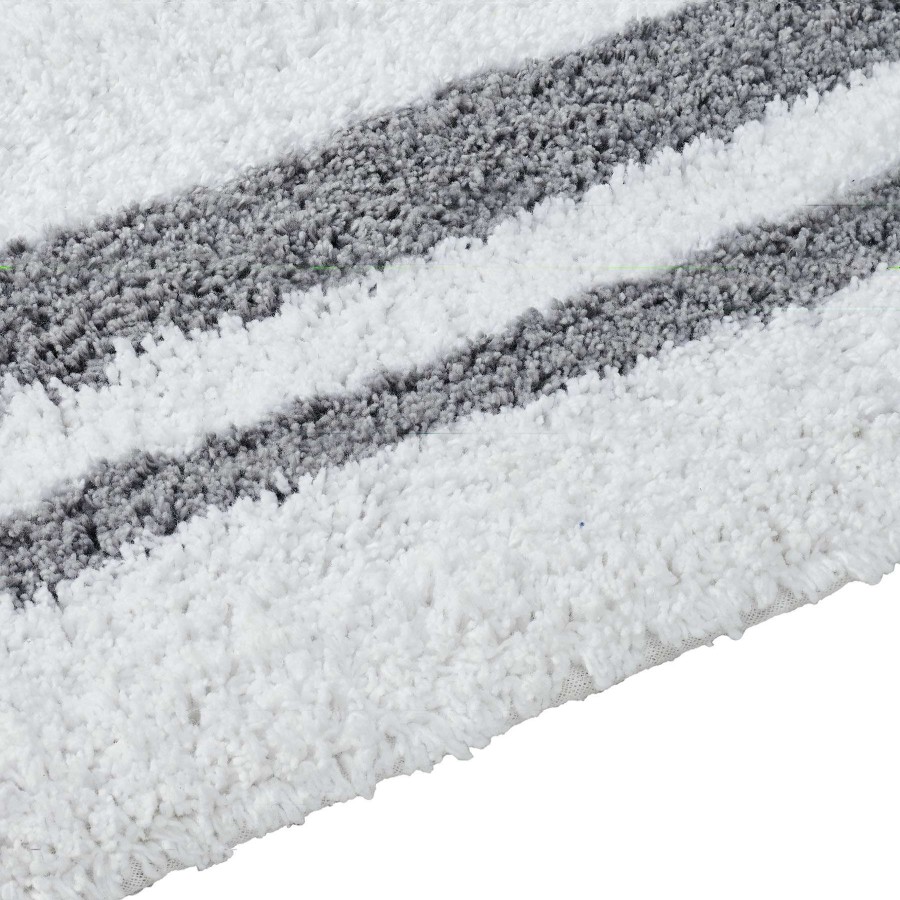 Bath * | Grey & White Hotel Border Bath Mat, 20 30 Best-Selling