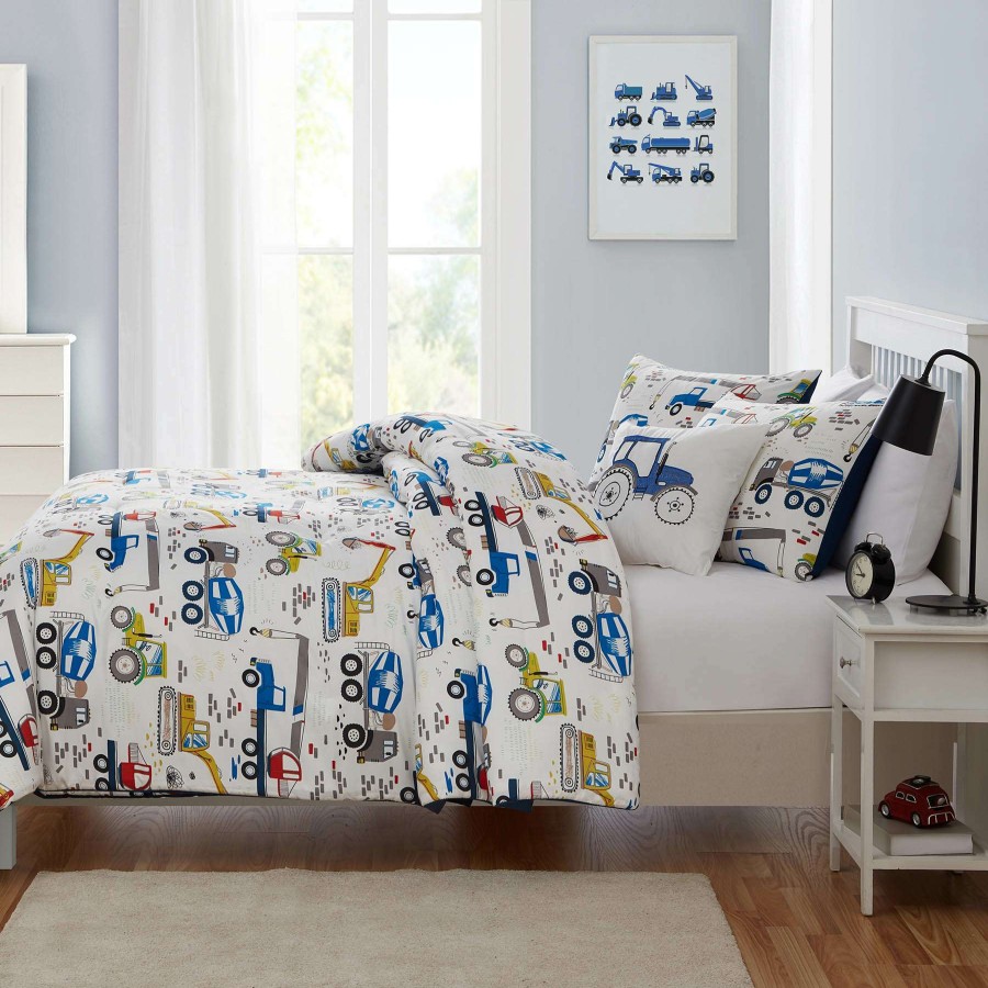 Kids' Bedding * | Construction Site 4-Piece Comforter Set, Full Best Quality