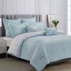 Bedding * | Crinckle 7-Piece Light Blue Comforter, Queen Gift Selection