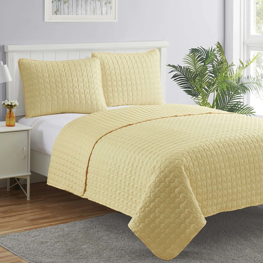 Bedding * | Yellow Chevron Quilt, Full/Queen Unique