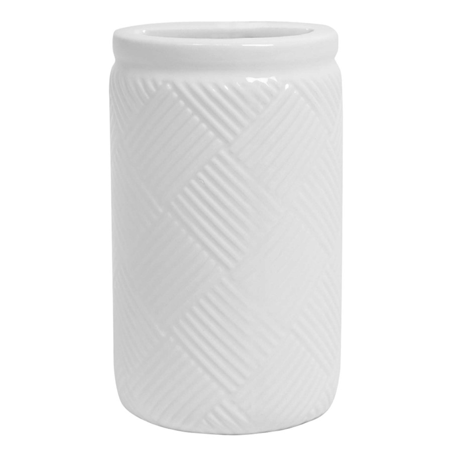 Bath * | White Ceramic Bath Tumbler, Small Featured