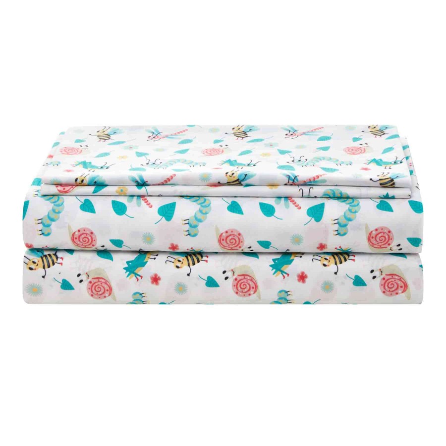 Kids' Bedding * | Tiny Dreamers Garden Critters Sheet Set, Full Hot Sale