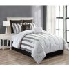 Bedding * | 8-Piece Black & White Striped Print Comforter Set, King Featured