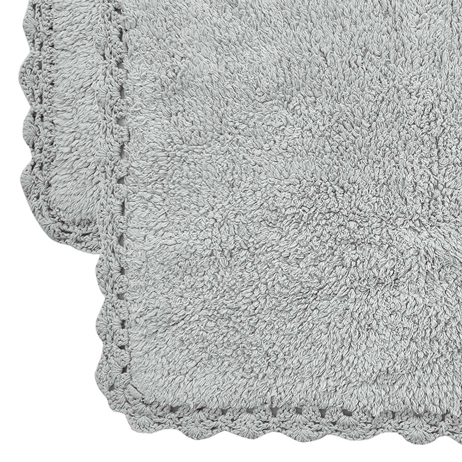 Bath * | 2-Piece Silver Crochet Edge Bath Mat, 20 32/17 24 Free Delivery