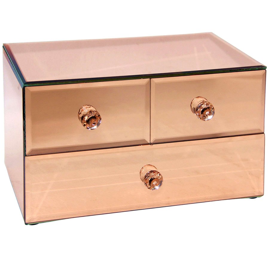 Bath * | 3-Drawer Rose Gold Vanity Organizer, 9 Bargain Sale