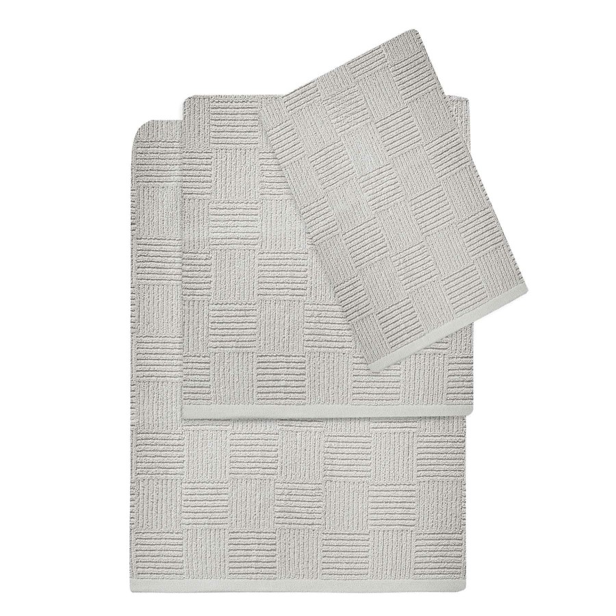 Bath * | Basketweave Washcloth Grey Online Store