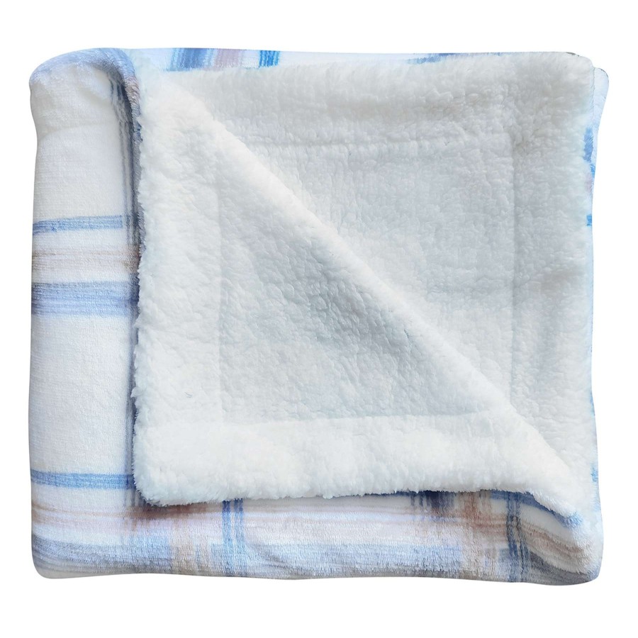 Throw Blankets * | Blue & Pink Plaid Soft Sherpa Throw Blanket, 50 60 Bargain Sale