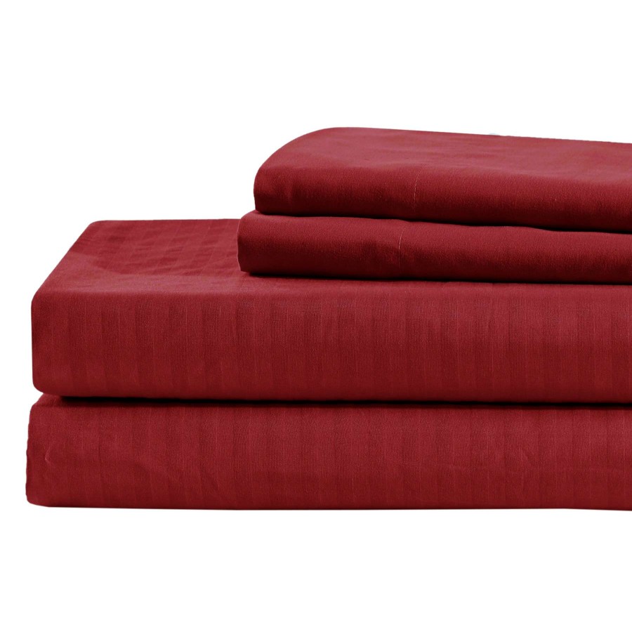 Bedding * | 3-Piece Red Microfiber Sheet Set, Twin Online Store