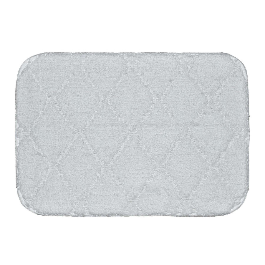 Bath * | Bliss White Diamond Design Bath Mat, 17 24 Classical