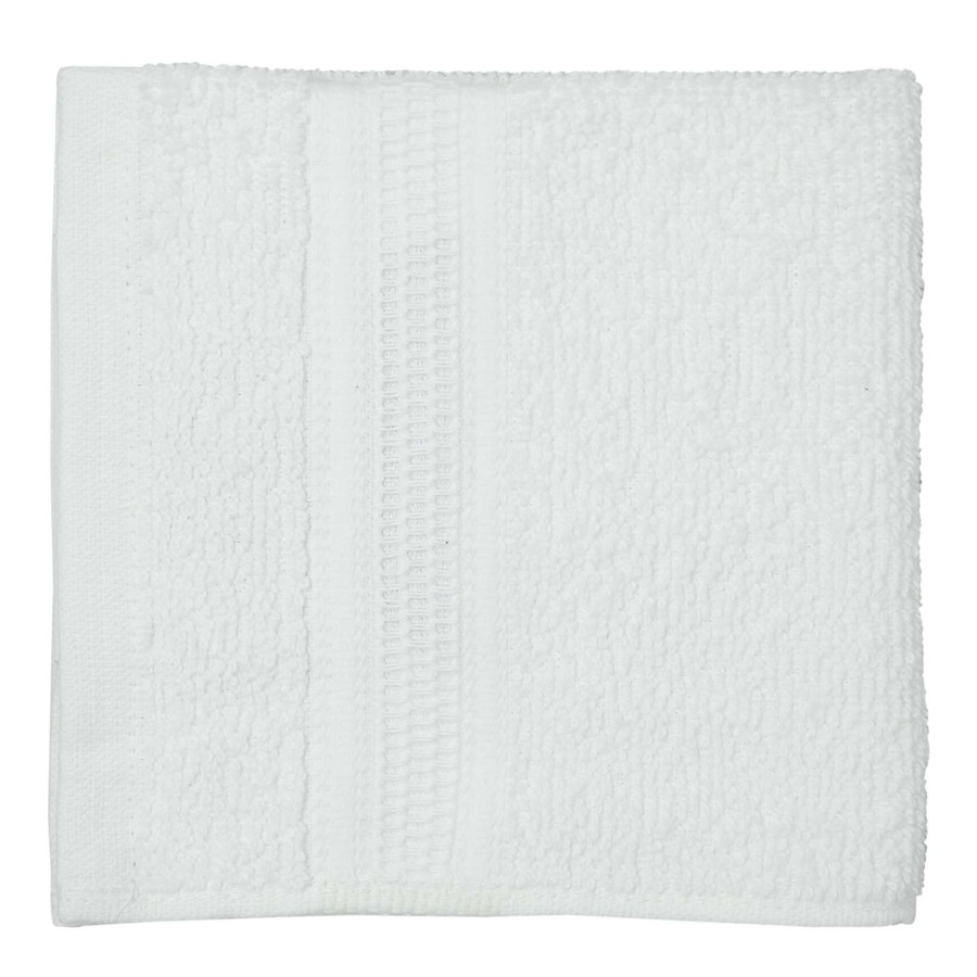 Bath * | 4-Pack White Antimicrobial Cotton Washcloths Promotion