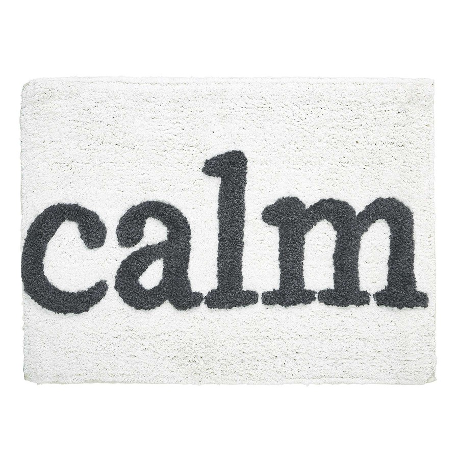 Bath * | Calm Grey & White Tufted Bath Mat, 17 24 Bargain Sale