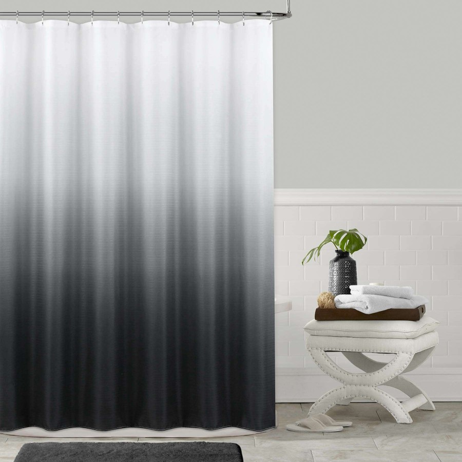 Bath * | Modern Ombre Shower Curtain Black/Silver Promotion