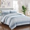 Bedding * | Ty Pennington 3-Piece Arista Blue Striped Comforter Set, Queen Featured