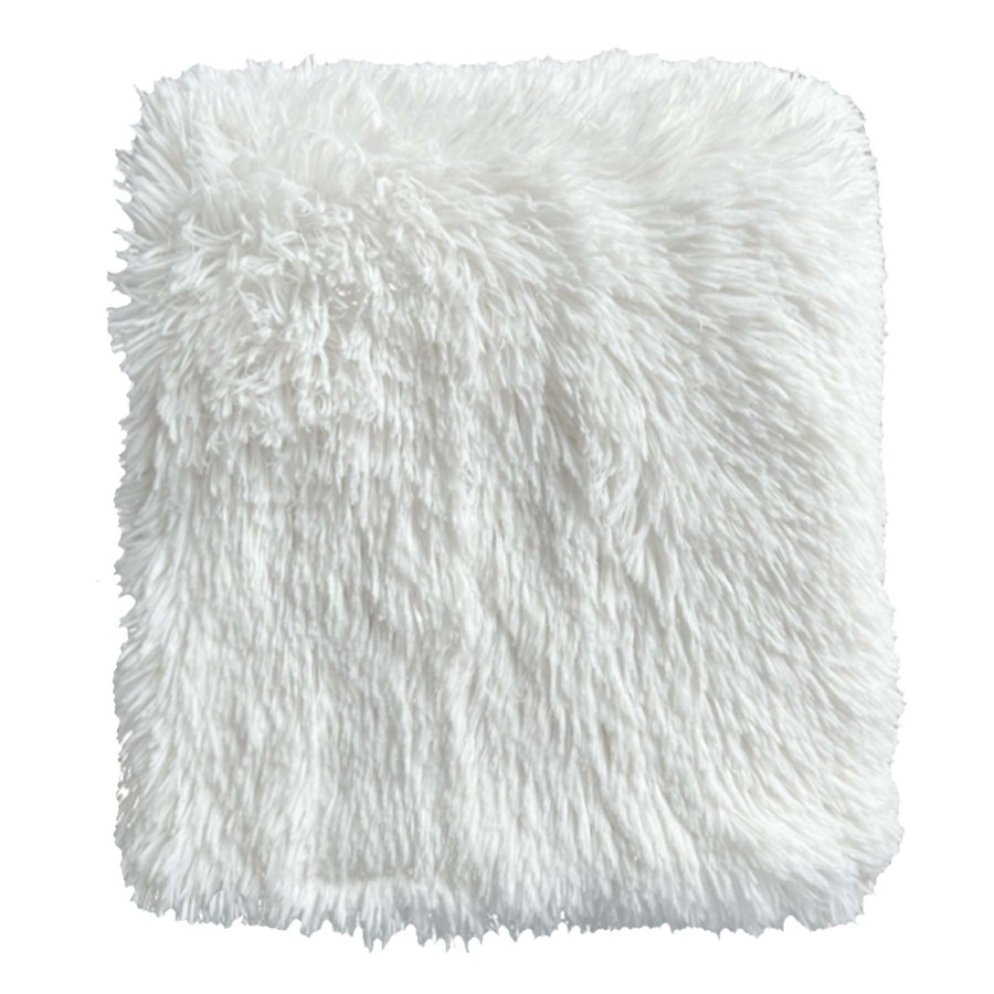 Throw Blankets * | Honeybloom White Shag Throw Blanket, 50 60 Featured