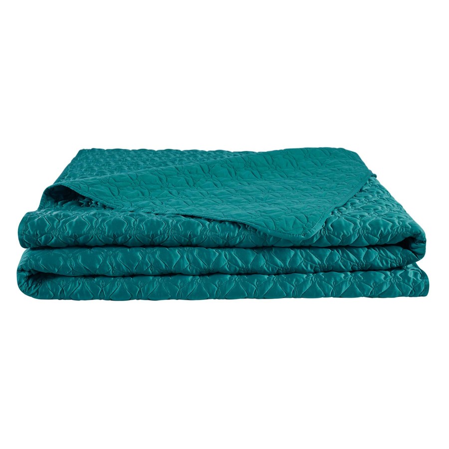 Bedding * | Laila Ali Teal Butterfly Quilt, King Classical