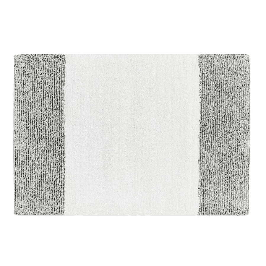 Bath * | Grey & White Color Block Bath Mat, 20 30 Hot Sale